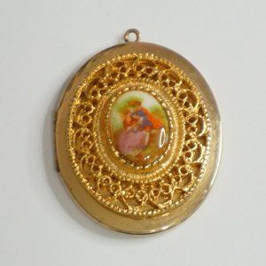 2/$40 - Vintage Renaissance Picture Pendant Locket